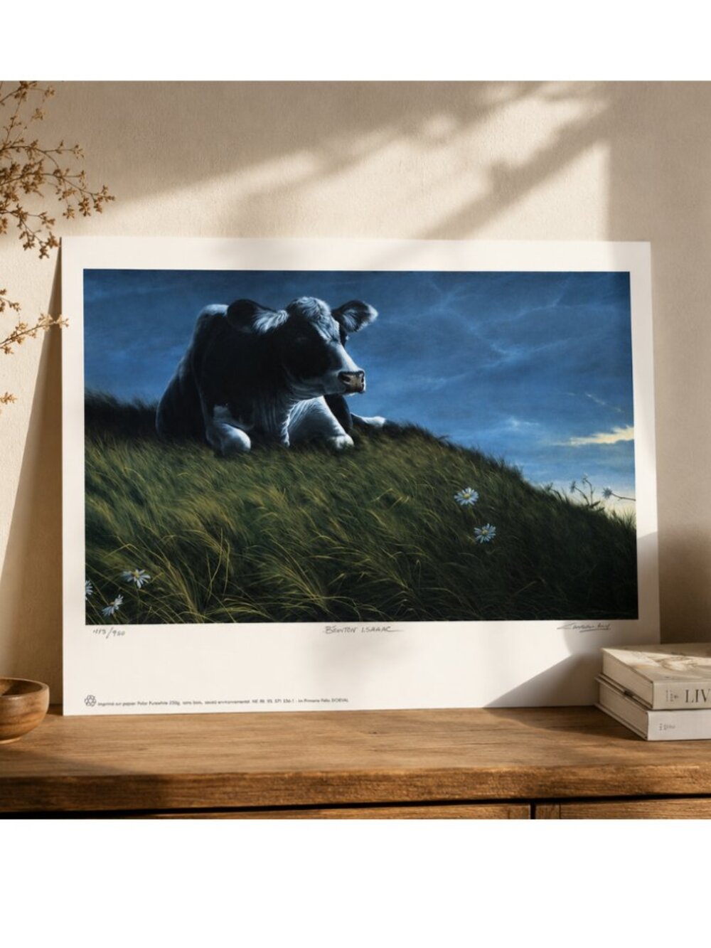 Clodin Roy Signed & Numbered Cow Print – Rustic Farmhouse Wall Art